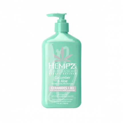 Молочко для тіла "Огірок, алое, цераміди + В3" Hempz — фото №1