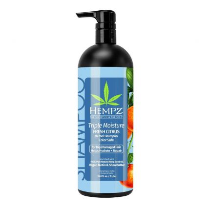 Шампунь для інтенсивного зволоження та відновлення сухого волосся / Triple Moisture Fresh Citrus Herbal Shampoo Hempz — фото №1